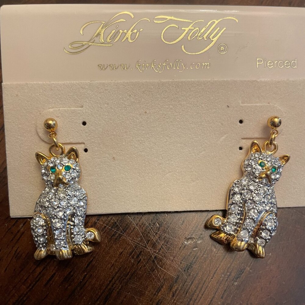Kirk's Folly post cat dangle earrings